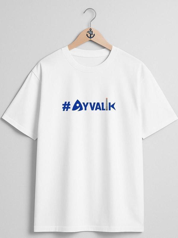 Oversize Balıkesir Ayvalık Yazı Göğüs Tasarımlı Unisex T-Shirt - Image 1