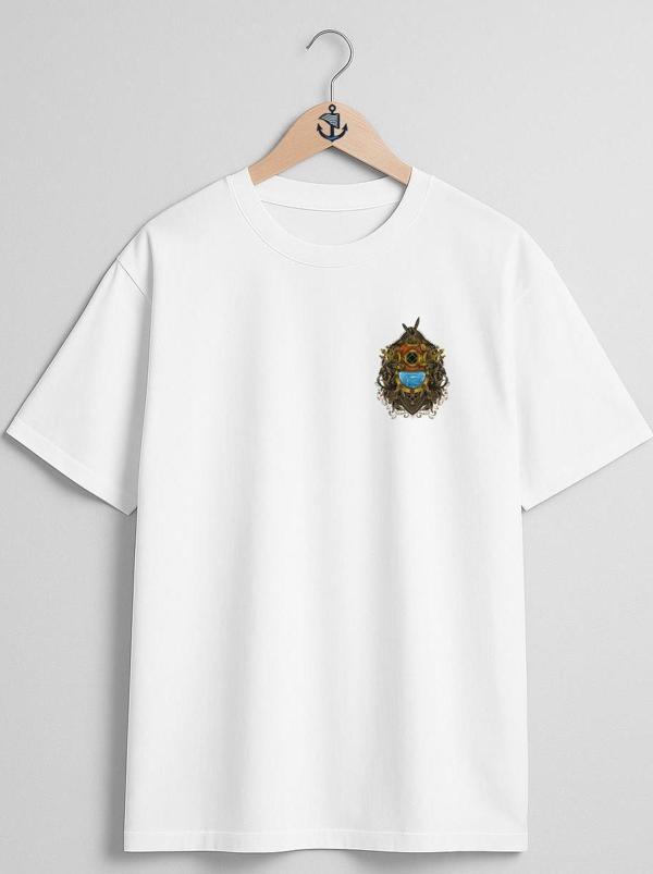 Oversize Dalgıç Antique Diving Helmet Cep ve Sırt Tasarımlı Unisex T-Shirt - Image 1