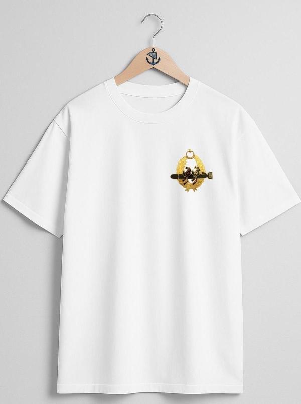 Oversize Sat Bröve Cep ve Sırt Tasarımlı Unisex T-Shirt - Image 1