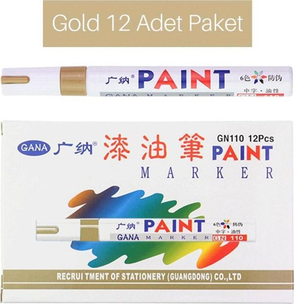 Paint Marker  Epoksi Varak Kalem (12 Adet)  Gold - Image 1