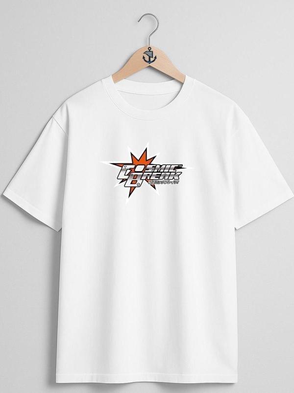 Oversize Cosmic Break Cyberstep Göğüs Tasarımlı Unisex T-Shirt - Image 1