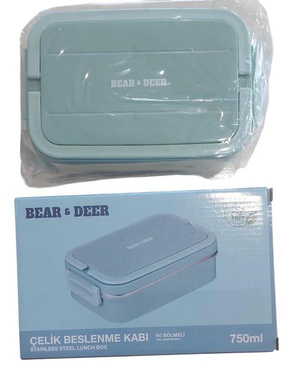 B&D Beslenme Kabı Launch Box Tek Katlı İki Bölmeli Çelik bes003 (Karışık Renklerde 1 Adet) - Image 1
