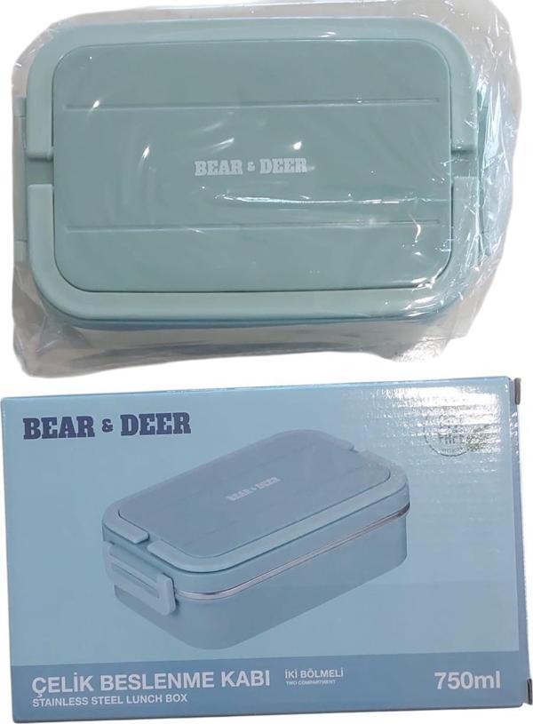 B&D Beslenme Kabı Launch Box Tek Katlı İki Bölmeli Çelik bes003 (Karışık Renklerde 1 Adet) - Image 1
