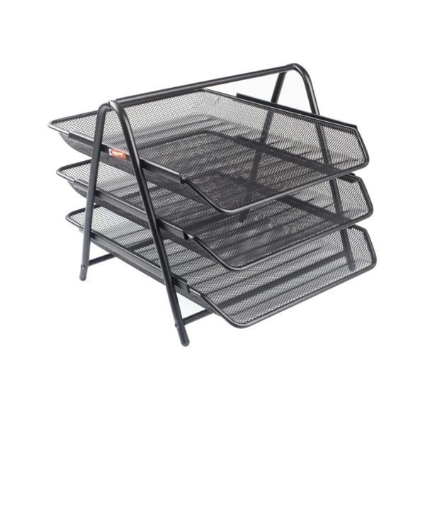 Bigpoint Evrak Rafı Metal Perfore 3 Katlı Set Siyah Bp403-95 - Image 1