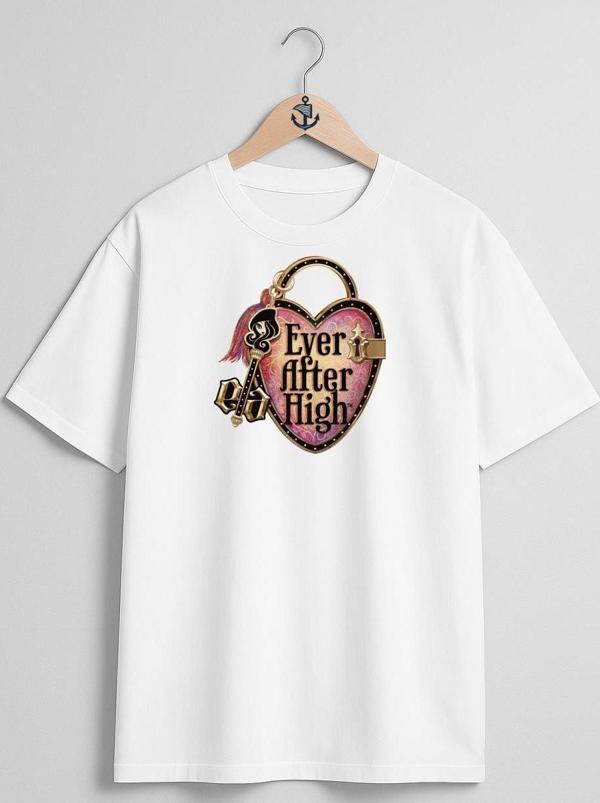 Oversize Ever After High Doll Göğüs Tasarımlı Unisex T-Shirt - Image 1