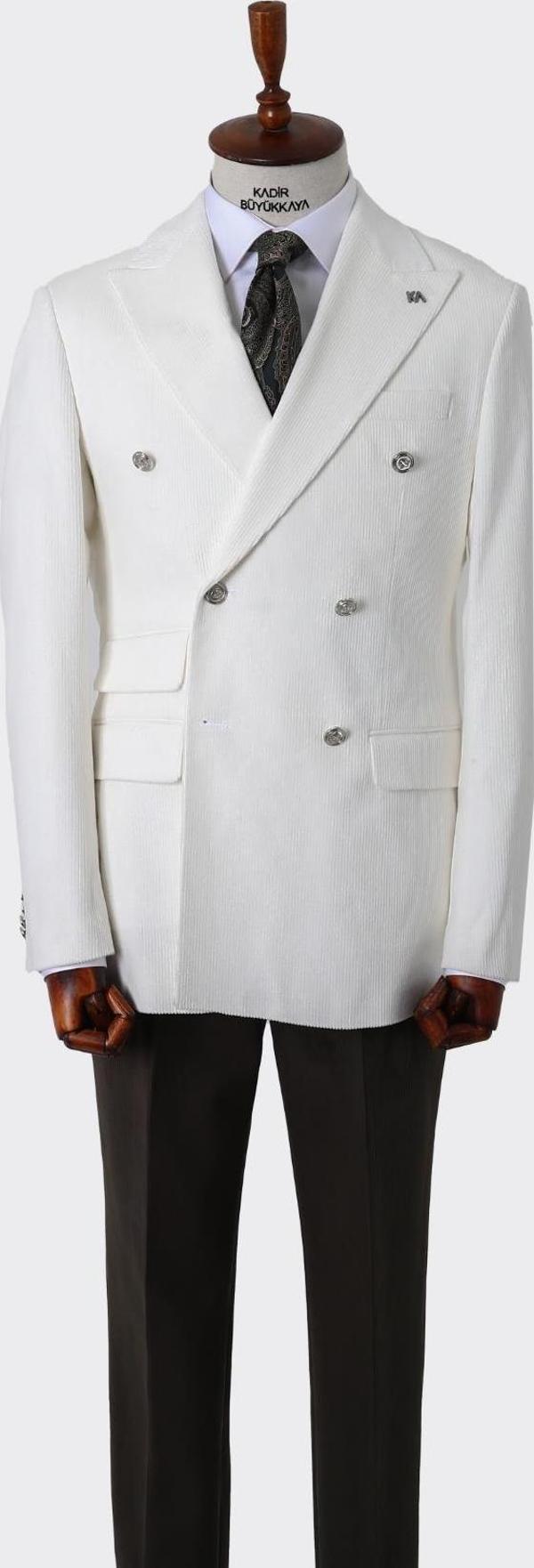 Şık Tasarımlı Erkek Kruvaze Ceket-KAV5250W - Image 1