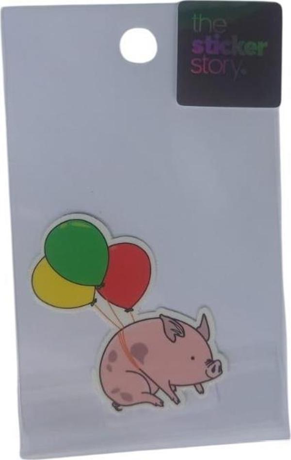 Ekstrafix Yapışkanlı Sudan Etkilenmeyen Sticker The Sticker Story Balonlu Domuzcuk Tss0194 (1 Adet) - Image 1
