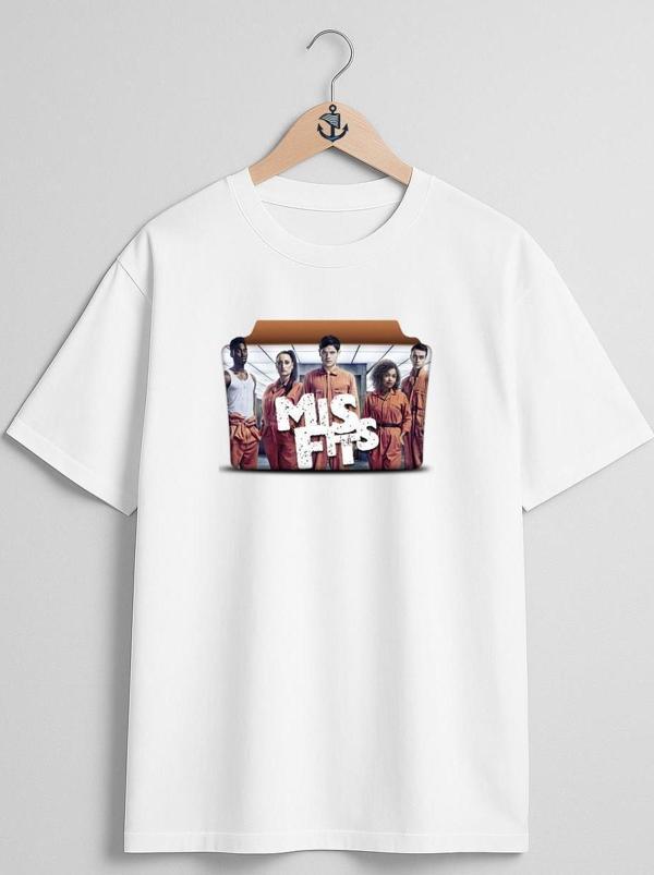 Oversize Misfits Göğüs Tasarımlı Unisex T-Shirt - Image 1