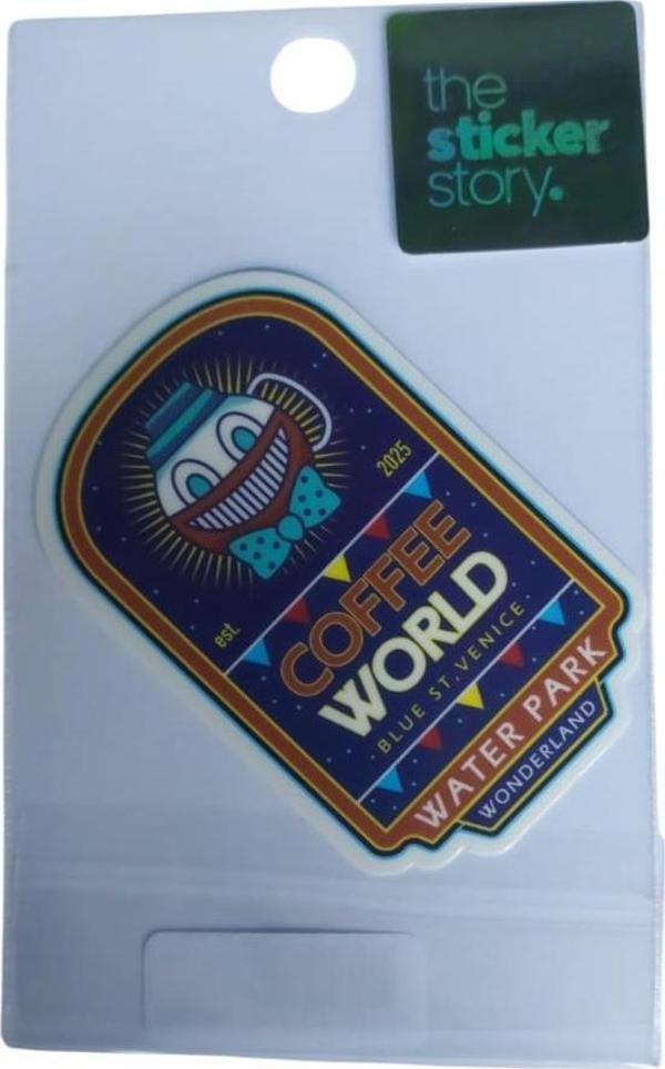 Ekstrafix Yapışkanlı Sudan Etkilenmeyen Sticker The Sticker Story Coffee World Tss0249 (1 Adet) - Image 1