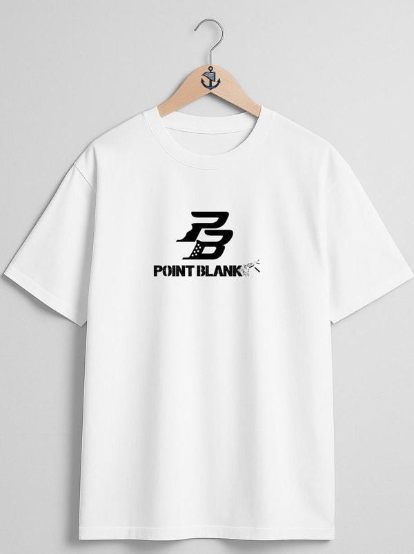 Oversize Point Black Göğüs Tasarımlı Unisex T-Shirt - Image 1
