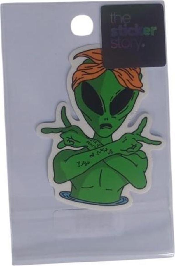 Ekstrafix Yapışkanlı Sudan Etkilenmeyen Sticker The Sticker Story Uzaylı Tss0267 (1 Adet) - Image 1