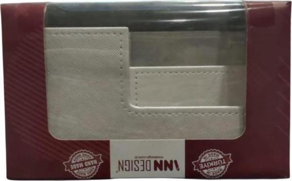 Inn Design Organizer Masa Üstü Kalemlik Beyoğlu Serisi Deri İzmir Gümüş 11X20X9.5Cm Dd-1288 - Image 1