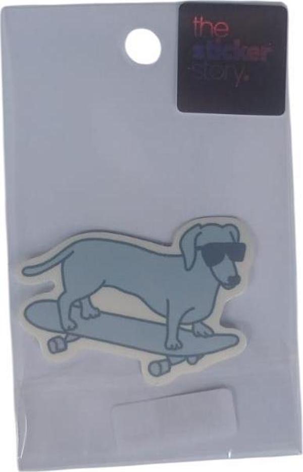 Ekstrafix Yapışkanlı Sudan Etkilenmeyen Sticker The Sticker Story Kaykaylı Köpek Tss0170 (1 Adet) - Image 1