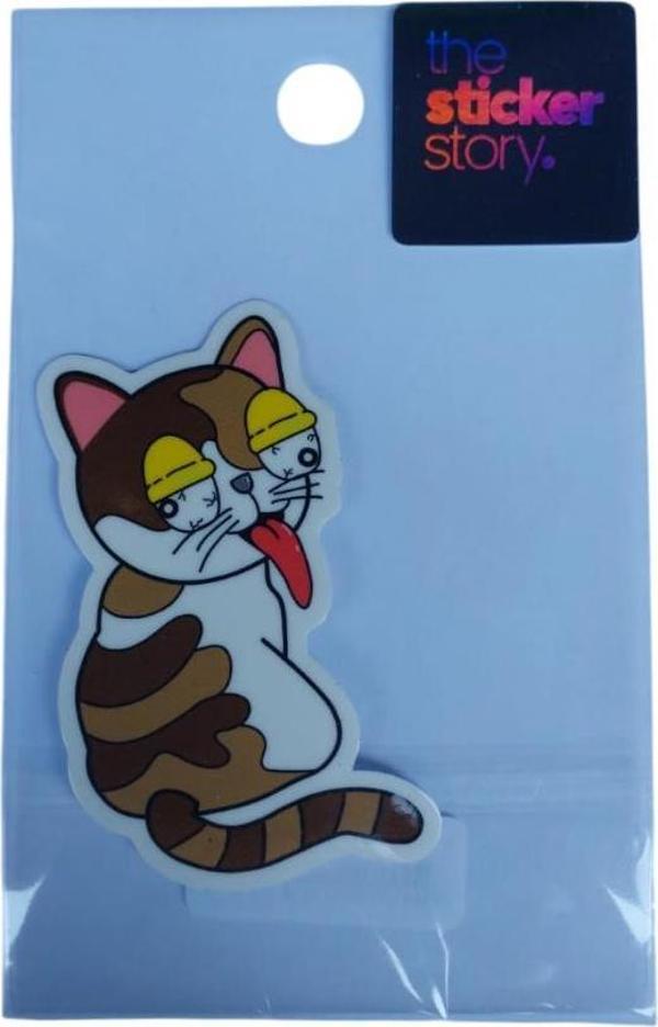 Ekstrafix Yapışkanlı Sudan Etkilenmeyen Sticker The Sticker Story Kedi Tss0066 (1 Adet) - Image 1