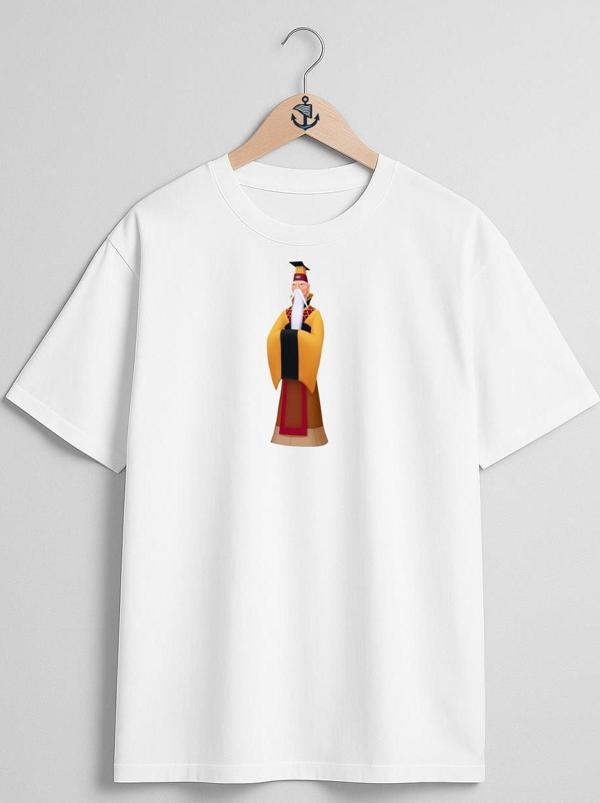 Oversize Çin İmparatoru Fa Mulan Chi-Fu Göğüs Tasarımlı Unisex T-Shirt - Image 1