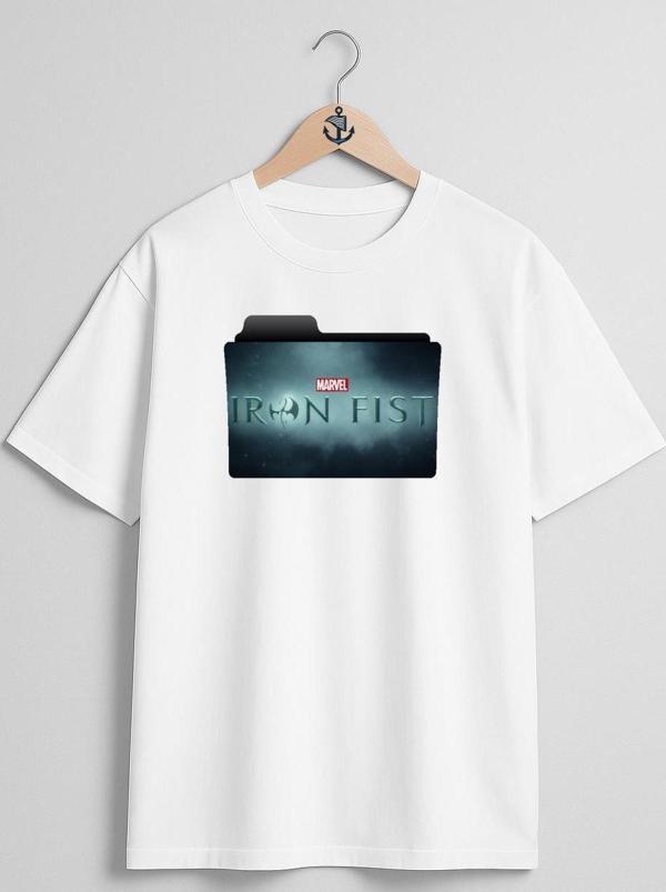 Oversize Iron Fist Göğüs Tasarımlı Unisex T-Shirt - Image 1