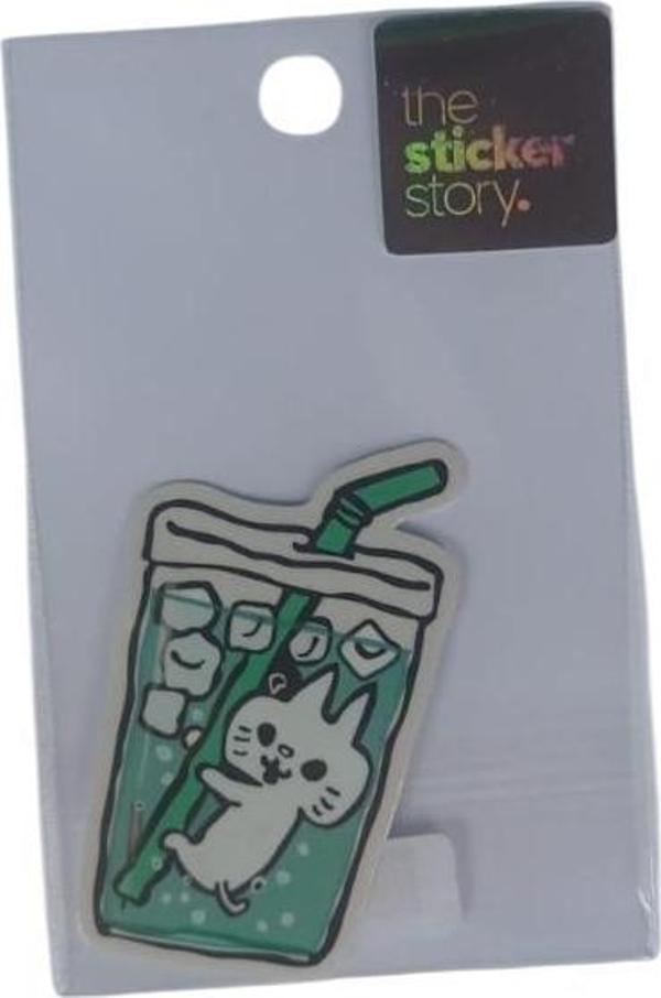 Ekstrafix Yapışkanlı Sudan Etkilenmeyen Sticker The Sticker Story Kedi Tss0106 (1 Adet) - Image 1