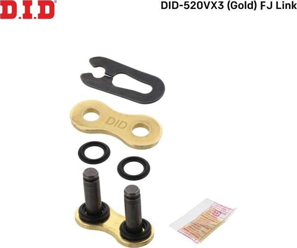 DID-520VX3 GOLD F J BİRLEŞTİRİCİ BAKLA YAMAHA YZF R25 250cc 2015-2024 - Image 1