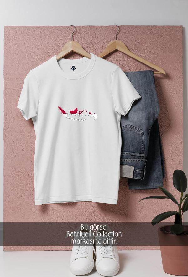 Oversize Endonezya Haritası  Tasarımlı Unisex T-Shirt - Image 1
