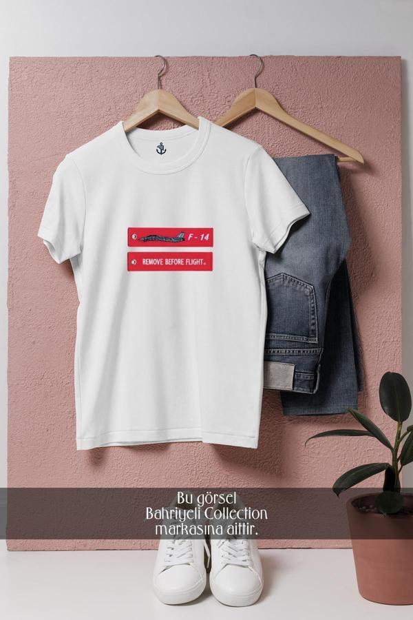 Oversize F-14 Remove Before Flight Savaş Uçağı  Tasarımlı Unisex T-Shirt - Image 1