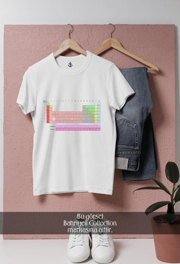 Oversize Periyodik Tablo  Tasarımlı Unisex T-Shirt - Image 1
