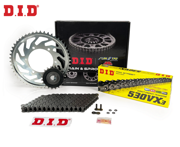 ZİNCİR DİŞLİ SETİ KAWASAKI ZZR ZX-14R 1400cc ZİNCİR: DID-530VX3 Çelik-116 ÖN-ARKA DİŞLİ: JT 17T-41T 2006-2010 - Image 1