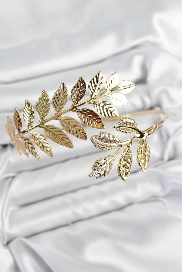 Pirinç Yaprak Model Gold Renk Pazu Bileklik - Image 1