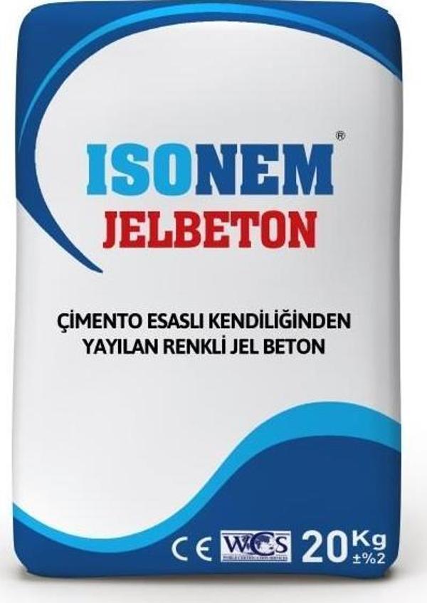 İsonem Çimento Esaslı Kendiliğinden Yayılan Renkli JeLBeton 20 Kg Gri - Image 1