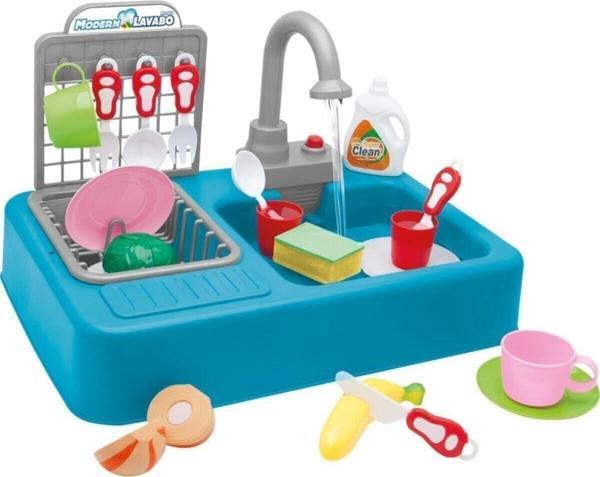 Kayyum Oyuncak Pilli Modern Lavabo (Kız Çocuk Oyuncak Mavi) Hd823 - Image 1