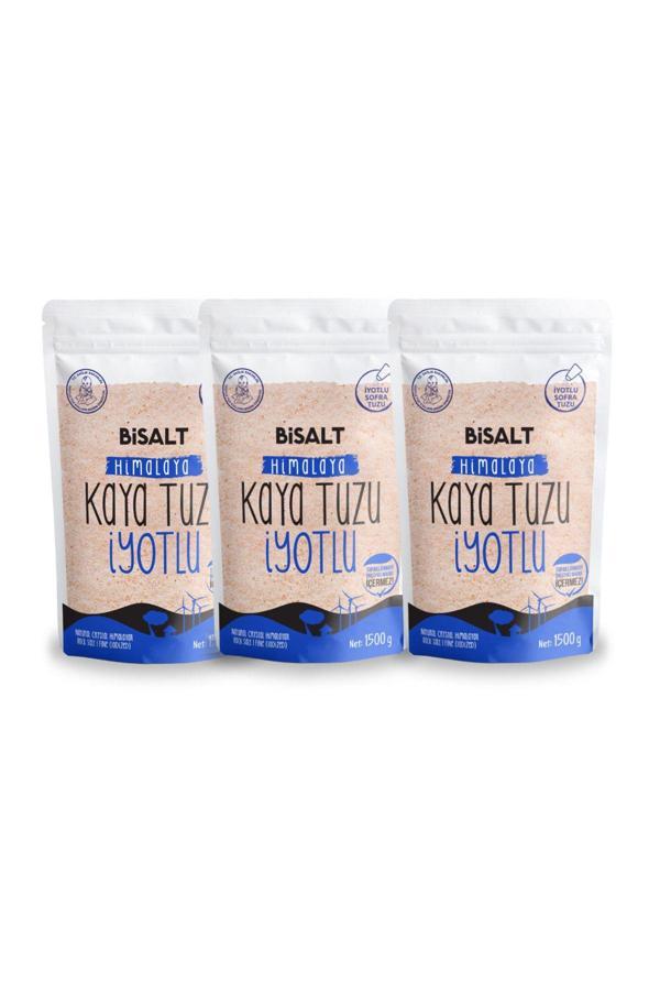 Bisalt Himalaya Kaya Tuzu İnce İyotlu 3 X 1500 G (3'Lü Avantaj Paketi) - Image 1