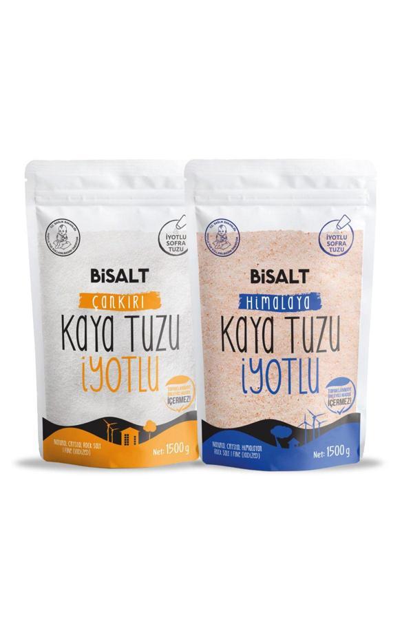 Bisalt İnce İyotlu Himalaya & Çankırı Tuzu 1500 Gr (2'Li Avantaj Paketi) - Image 1