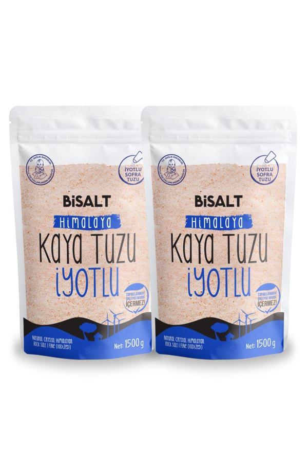 Bisalt Himalaya Kaya Tuzu Ince Iyotlu 2 X 1500 G (2'Li Avantaj Paketi) - Image 1