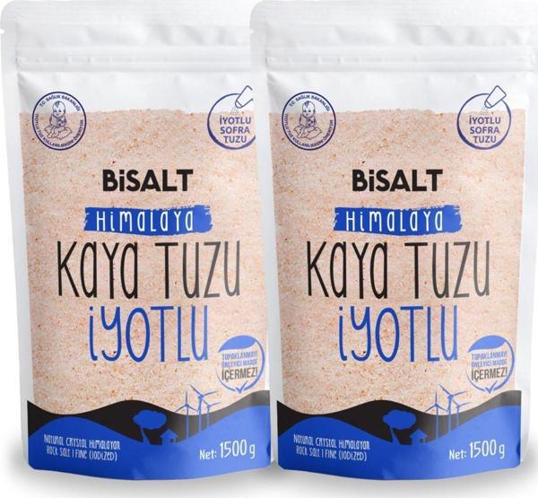 Bisalt Himalaya Kaya Tuzu Ince Iyotlu 2 X 1500 G (2'Li Avantaj Paketi) - Image 1