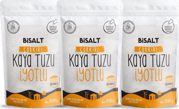 Bisalt Çankırı Kaya Tuzu Ince Iyotlu 3 X 1500 G (3'Lü Avantaj Paketi) - Image 1