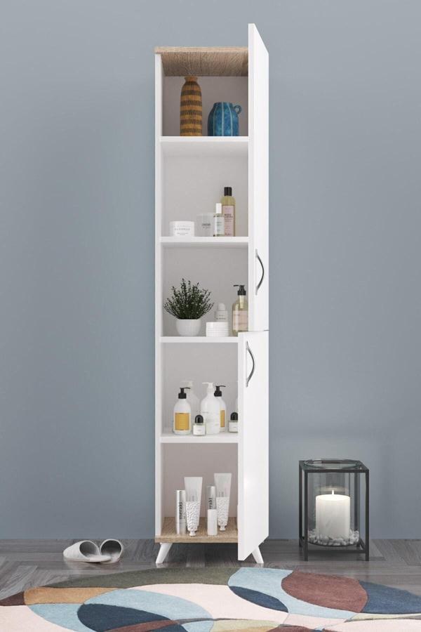 Aeka Ae-2025 Cemre Çok Amaçlı Banyo Dolabı & Mutfak Dolabı 2 Kapaklı 5 Raflı Kiler - Image 1