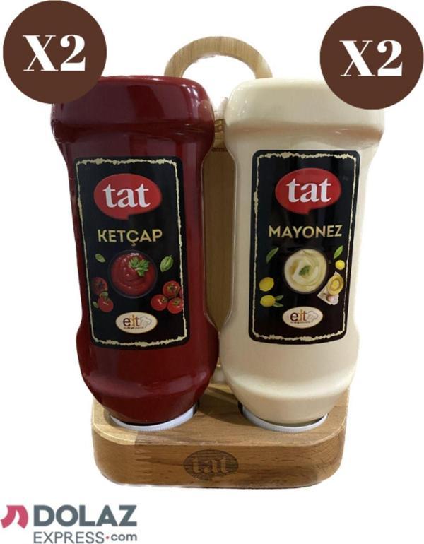 Tat Ketçap Mayonez Ahşap Stand Set - Image 1