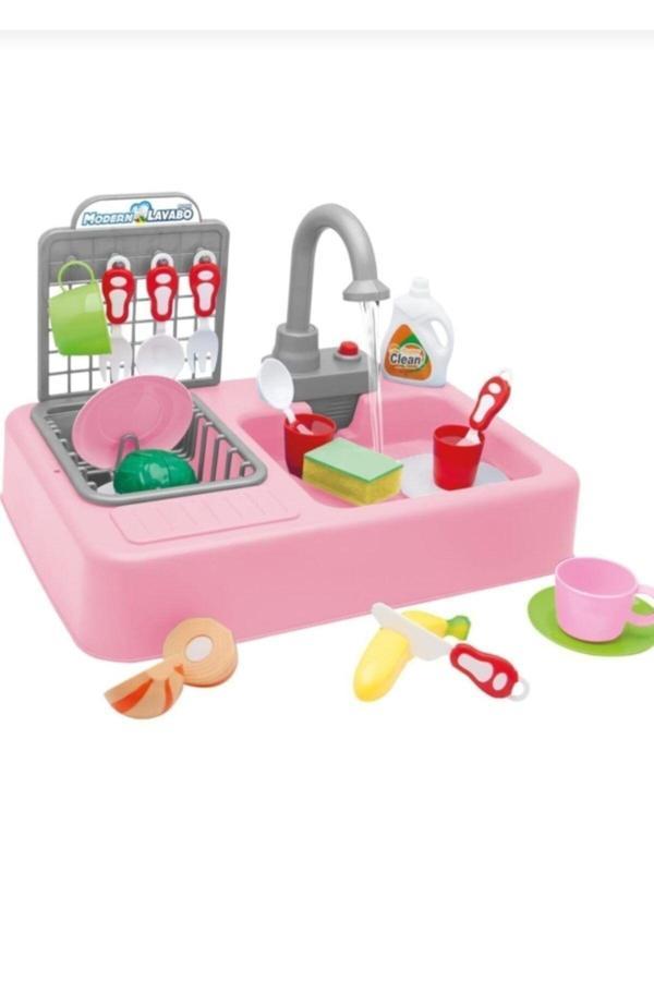 Kayyum Oyuncak Modern Mutfak Lavabo Oyuncağı Pembe Rengi - Image 1