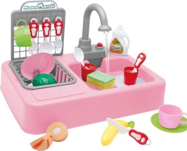 Kayyum Oyuncak Modern Mutfak Lavabo Oyuncağı Pembe Rengi - Image 1