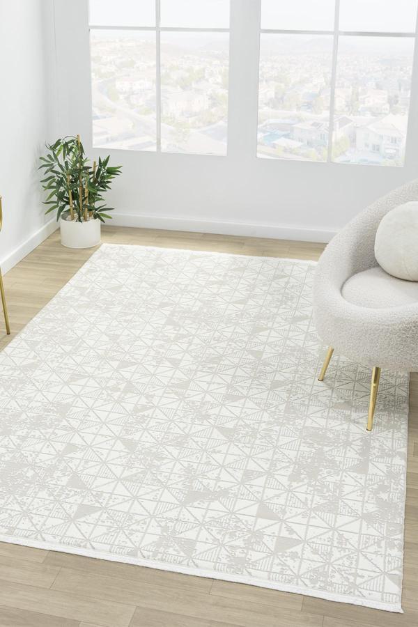 Touch Beyaz Salon Oturma Odası Çocuk Odası Yatak Odası Halısı 0TO365 - Image 1