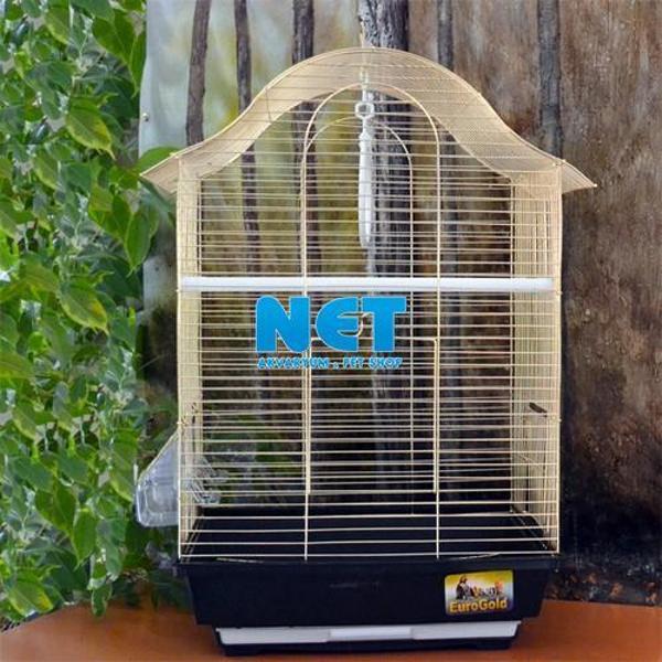 Qh 1218AG Kuş Kafes Pirinç 34,5x28x54,5 MuhabbeT - Image 1