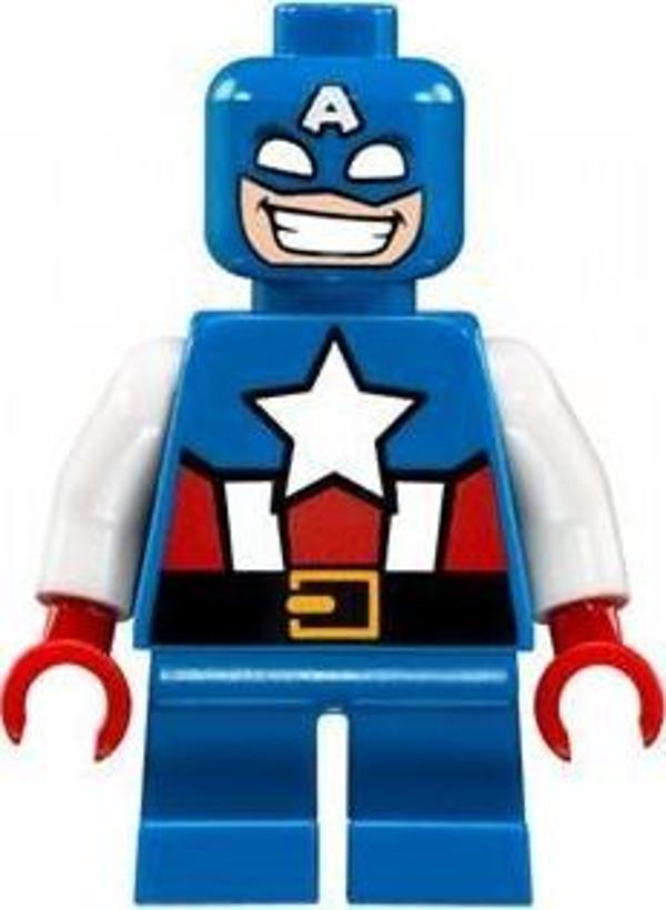 Lego Minifigür Captain America Short Legs sh0250 - Image 1