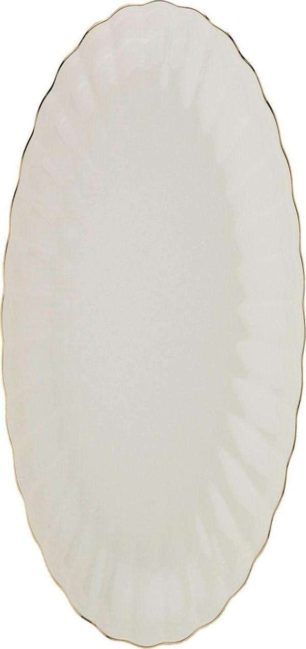 Kütahya Porselen Bone Luz Altın File Kayık Tabak 27x19cm Tekli BNLZF28KY20 - Image 1
