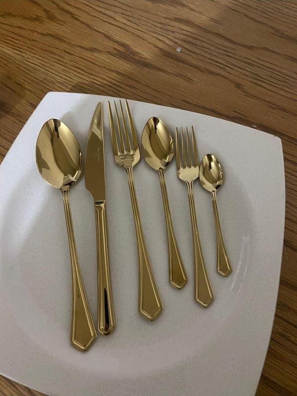 Victoria Titanyum Gold 12 Kişilik 72 Parça Çatal Kaşık Bıçak Takımı - Image 1
