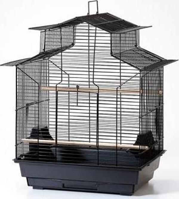 QH Pet Kafes Papağan Çin Çatılı Beyaz 47x36x62   - Image 1