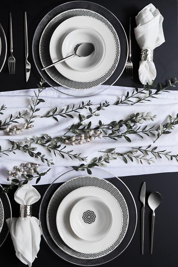 Newdebbie 24 Parça 6 Kişilik Porselen Yemek Takımı - Image 1