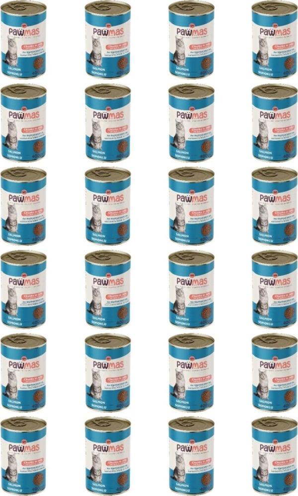 Pawmas Somonlu Kısırlaştırılmış Yetişkin Kedi Konservesi 400 grX24Adet - Image 1