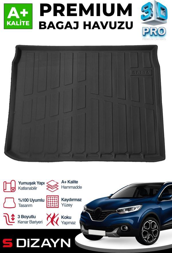 S-Dizayn Renault Kadjar 3D Pro Bagaj Havuzu 2015 Üzeri A+ Kalite - Image 1