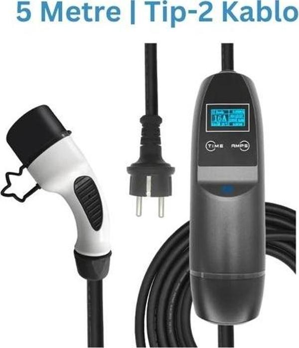 3,5 kW Taşınabilir Araç Şarj Cihazı | 5m Kablo - Image 1