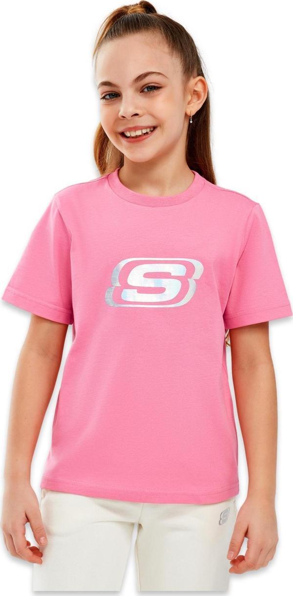 Skechers Sk232139 Essential G Sleeve Pembe Kız Çocuk T-Shirt - Image 1