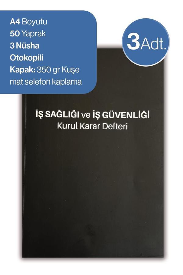 Düvenci 3 adet İş Sağlığı ve İş Güvenliği Kurul Karar Defteri - Image 1